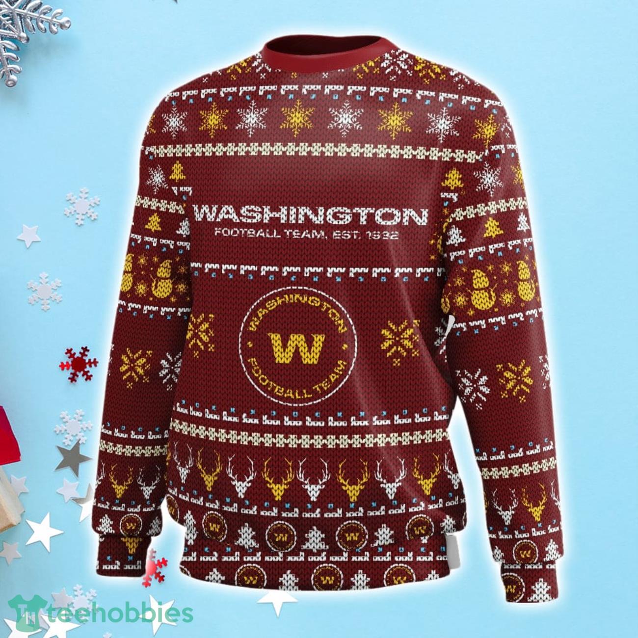 Washington Commanders NFL Football Knit Pattern Ugly Christmas Sweater -  Tagotee