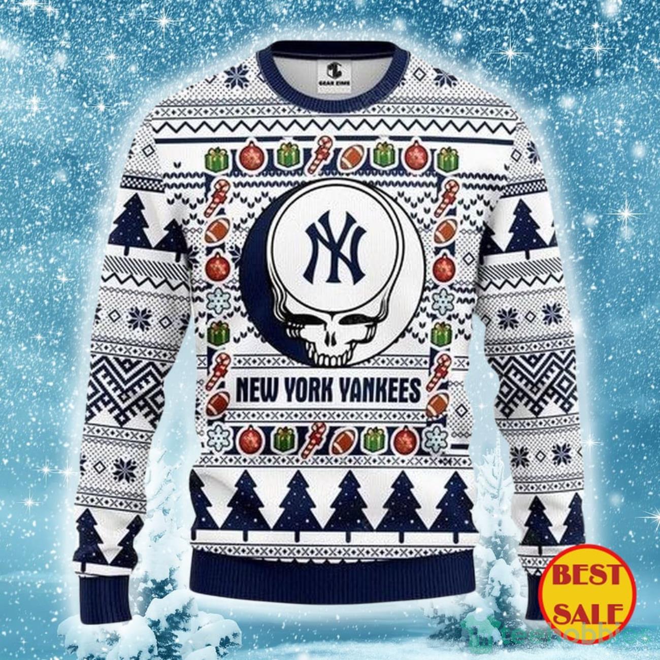 MLB New York Yankees Ugly Christmas Sweater The Intelligence Of The Skull Product Photo 1