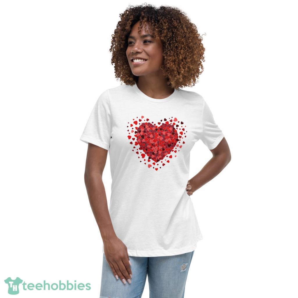 3D Hearts Valentines Day Shirt - Womens Relaxed Short Sleeve Jersey Tee