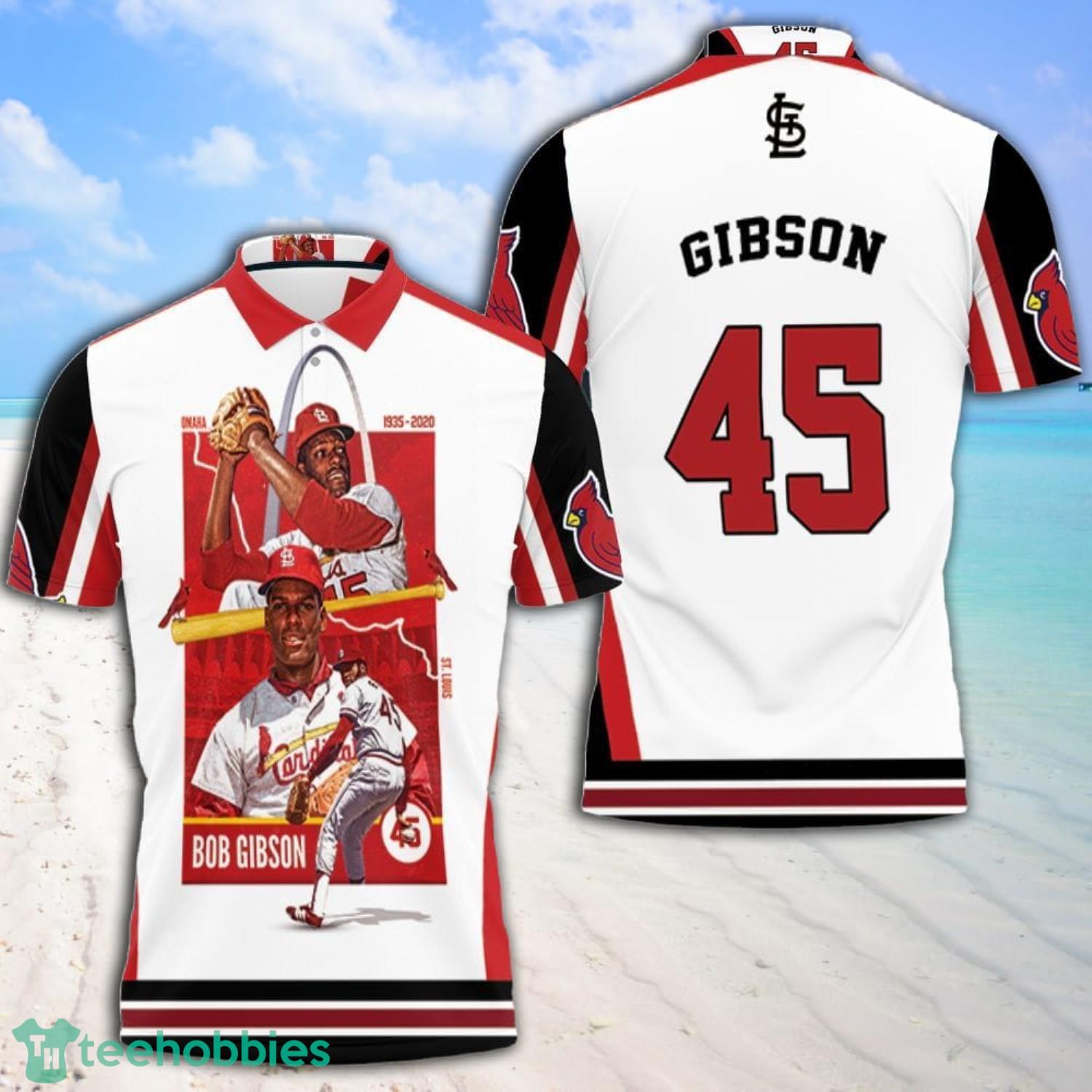 45 Gibson St Louis Cardinals Number Full Print Polo Shirt Product Photo 1