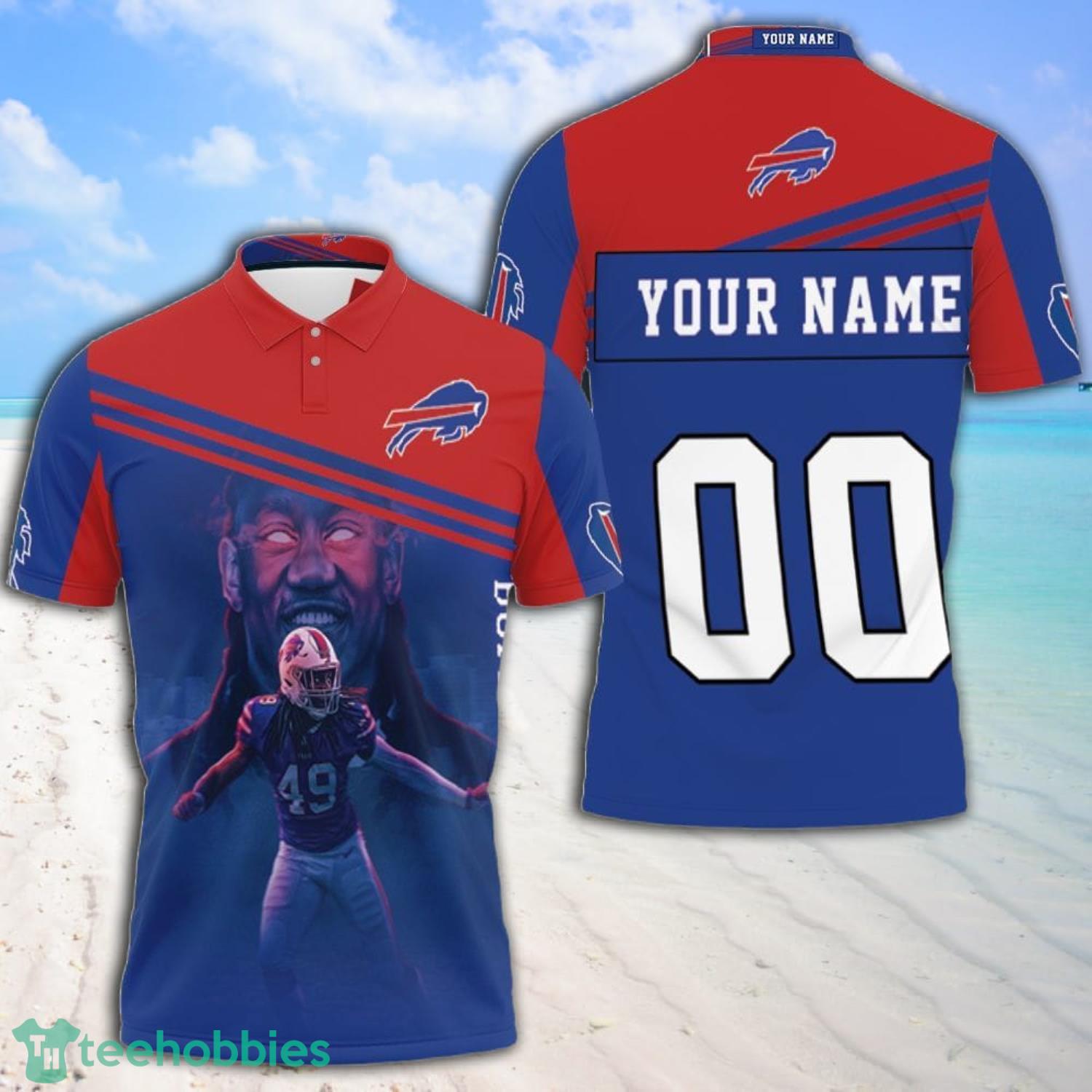 49 Tremaine Edmunds 49 Buffalo Bills Great Player 2020 Nfl Season Custom Name And Number Polo Shirt Product Photo 1