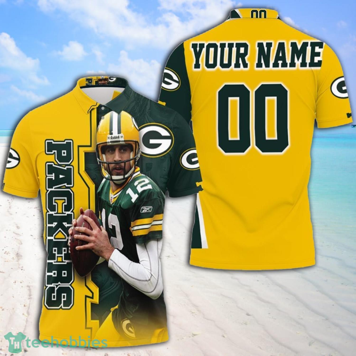 Aaron Rodgers 12 Green Bay Packers Nfl 2020 Season Champion Custom Name And Number Polo Shirt Product Photo 1