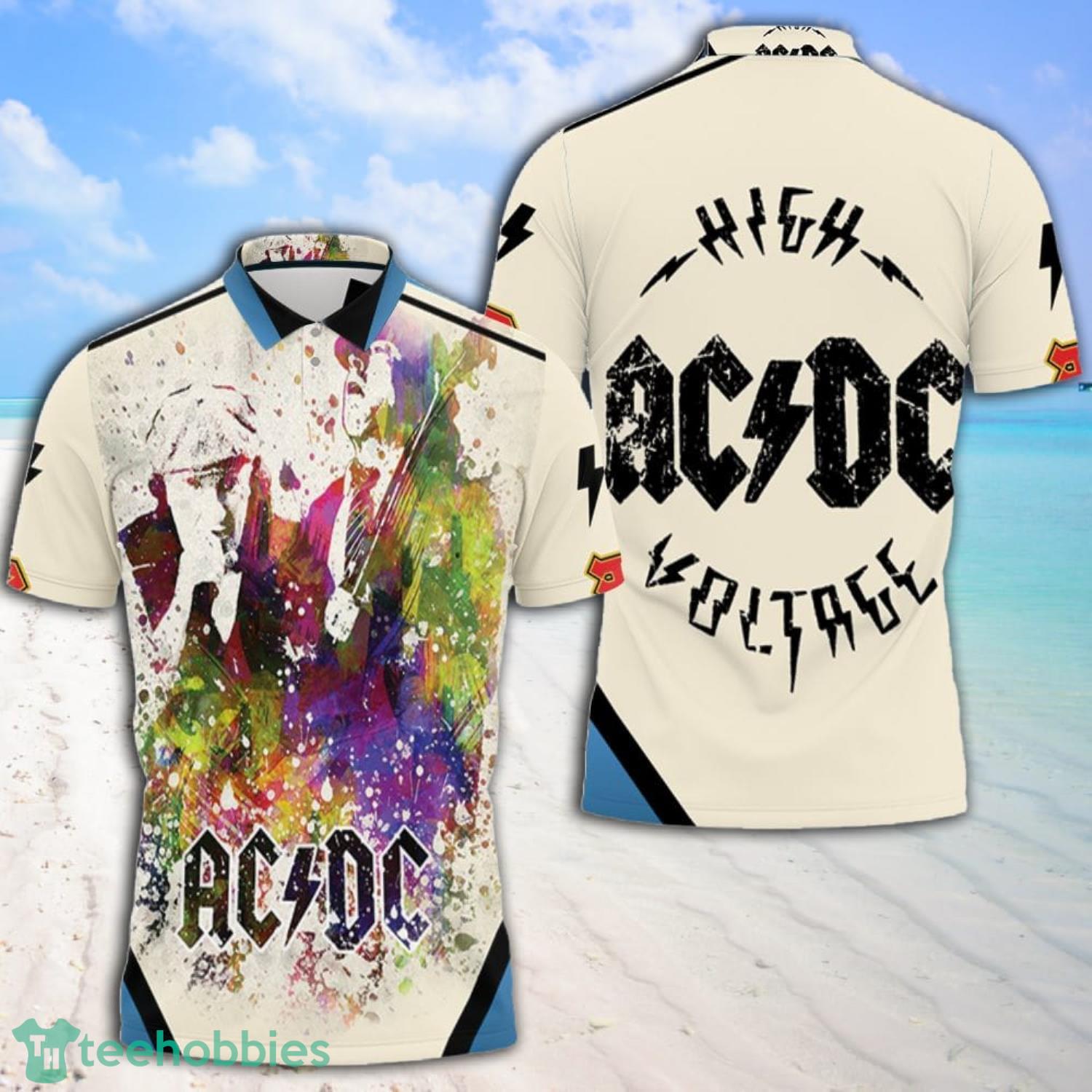 Acdc In Color Aged Pixel Paint Drop All Over Print 3D Polo Shirt Product Photo 1