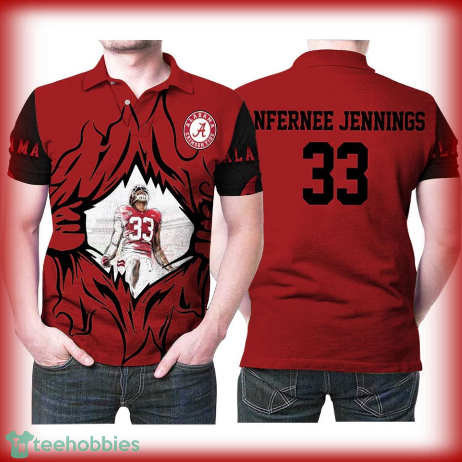 Alabama Crimson Tide Anfernee Jennings 33 Great Player Football 3d Designed All Over Print 3D Polo Shirt Product Photo 1