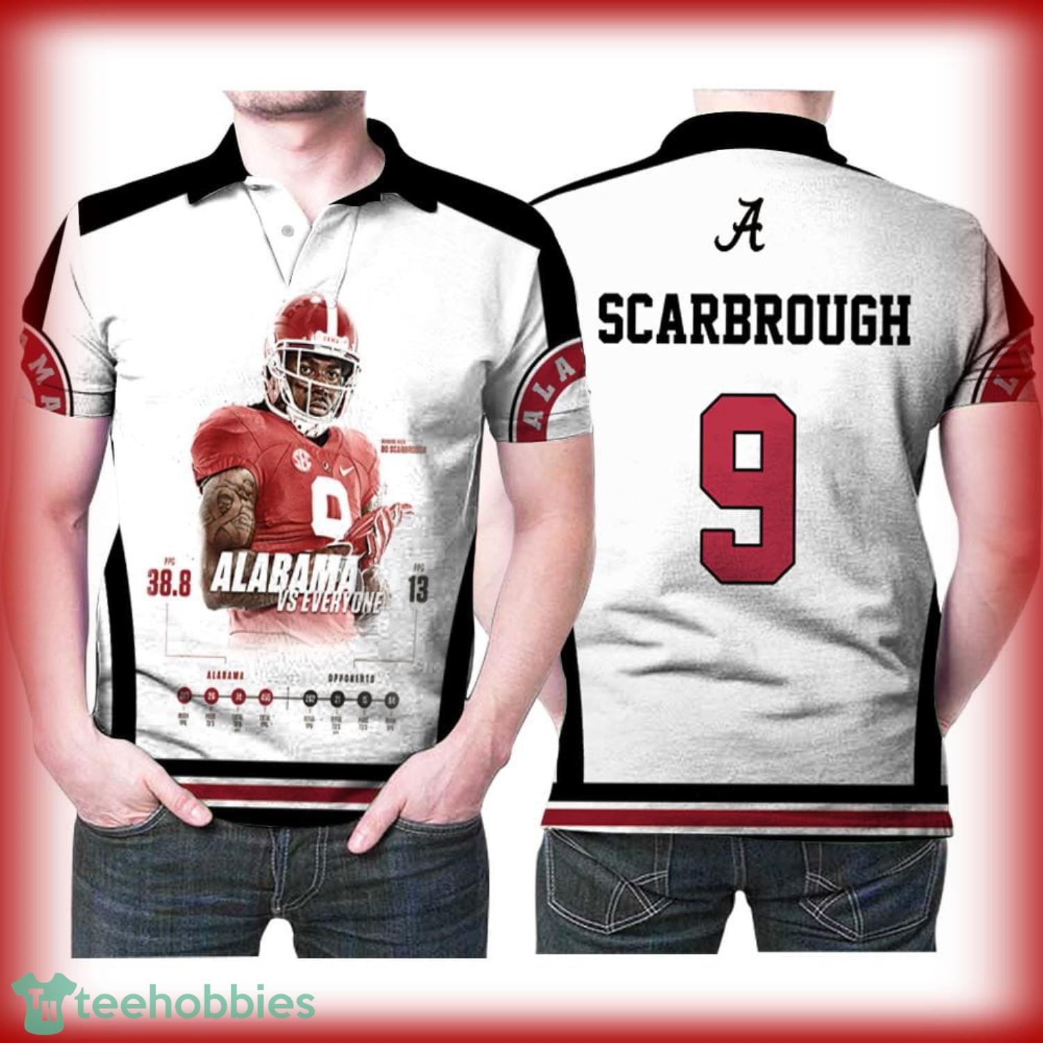 Alabama Crimson Tide Bo Scarbrough 9 Great Player Football 3d Designed Allover Polo Shirt Product Photo 1