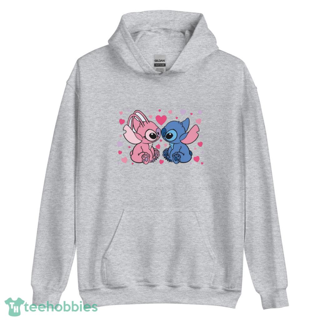 Angel and Stitch Valentine Shirt - Unisex Heavy Blend Hooded Sweatshirt