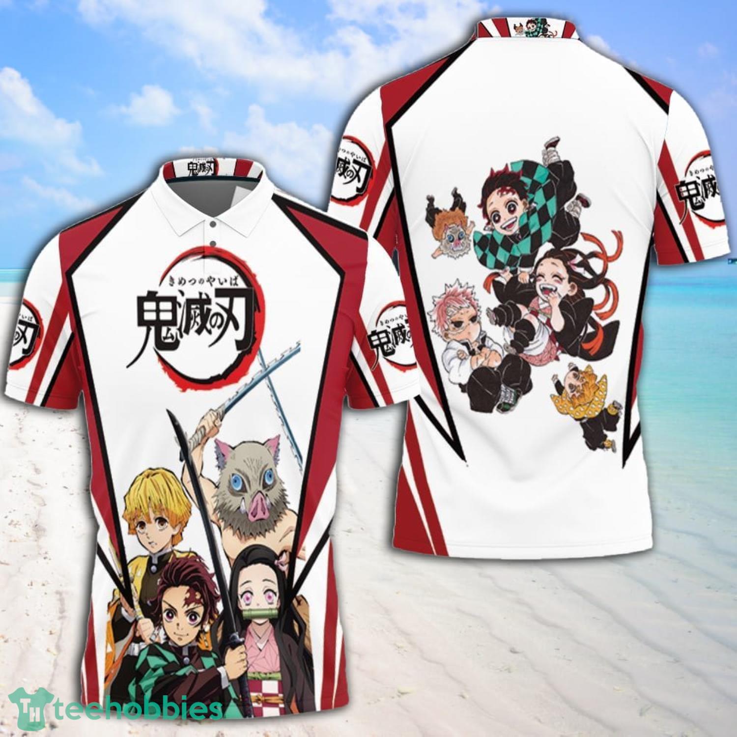 Anime Kimetsu No Yaiba Tanjiro And Friends Polo Shirt Product Photo 1
