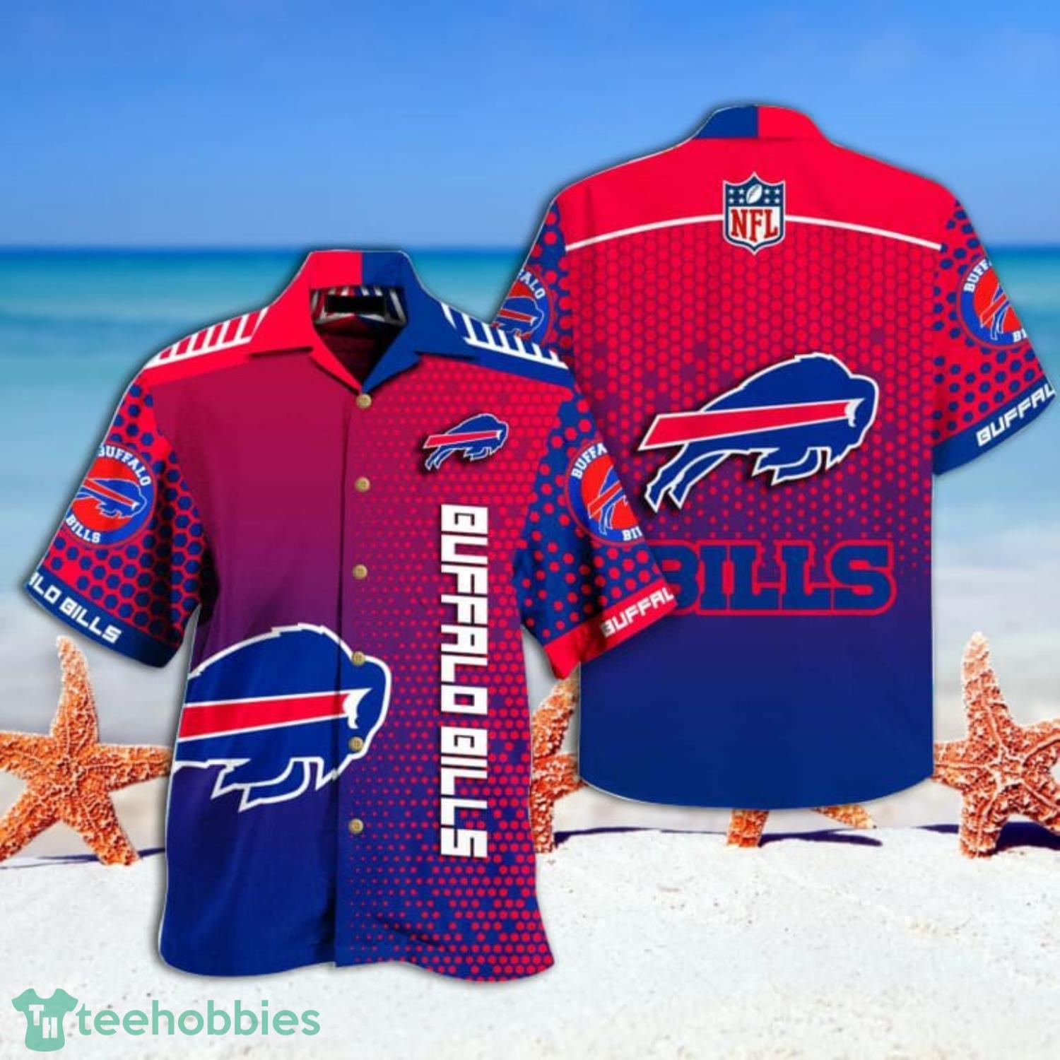Buffalo Bills Hafltone Texture Combo Hawaiian Shirt And Short Product Photo 1