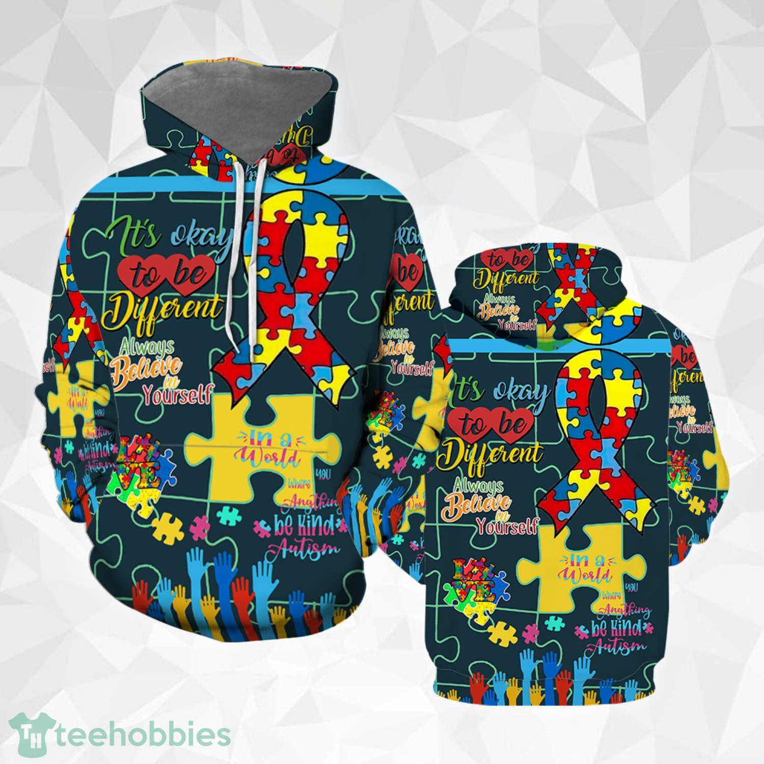 Colorful Autism Awareness 3D Hoodie 3D Zip Hoodie Product Photo 1
