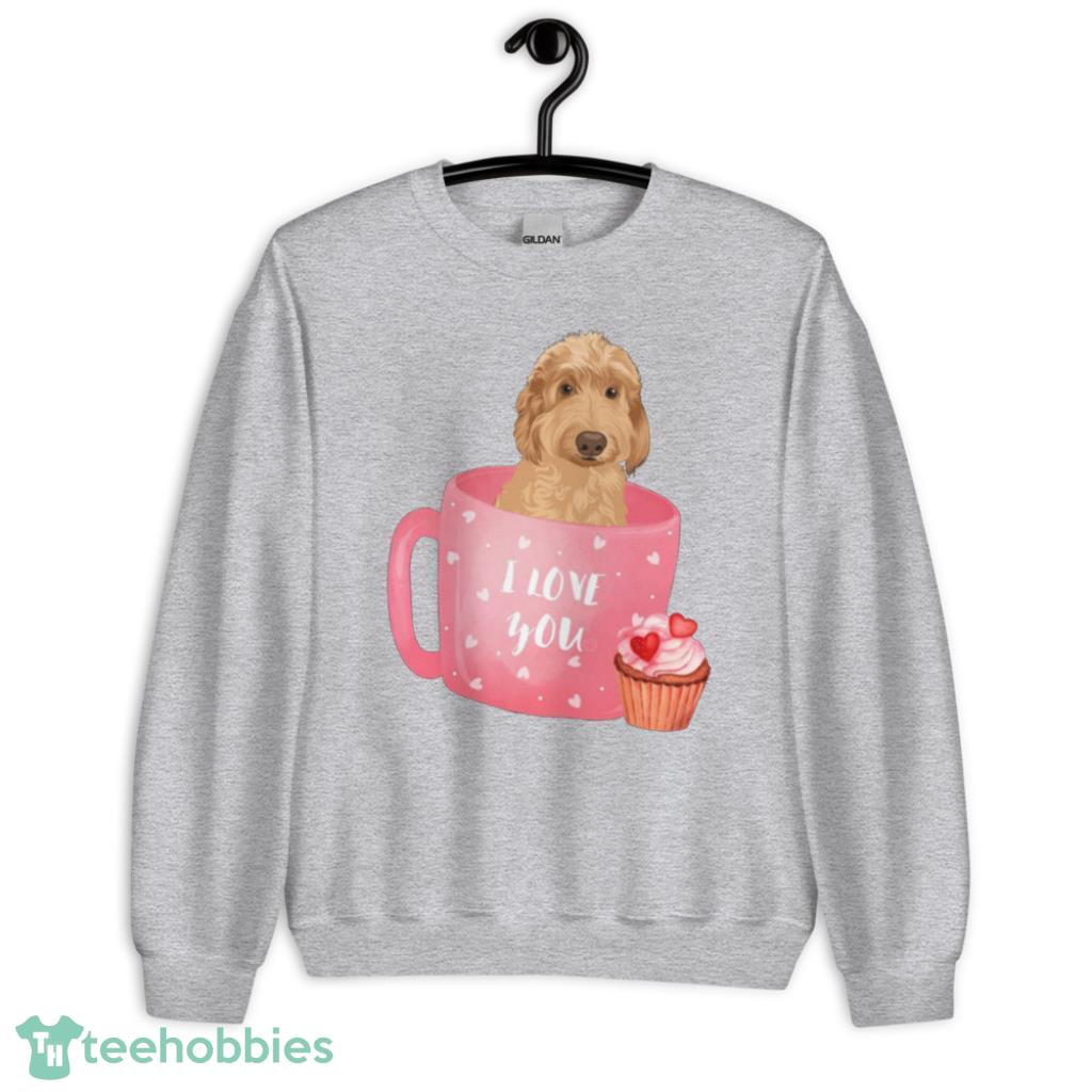 Cup Of Love Goldendoodle Valentine Days Coupe Shirt - Unisex Heavy Blend Crewneck Sweatshirt
