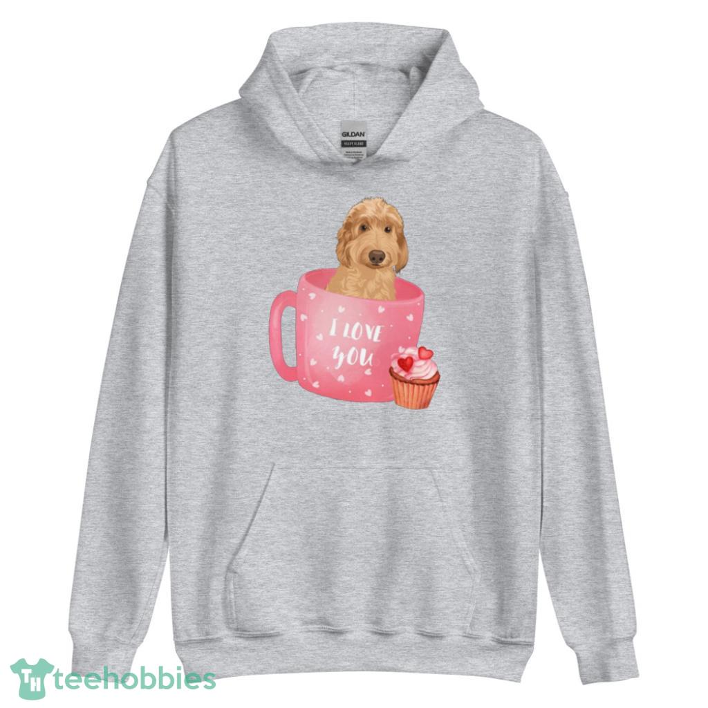 Cup Of Love Goldendoodle Valentine Days Coupe Shirt - Unisex Heavy Blend Hooded Sweatshirt