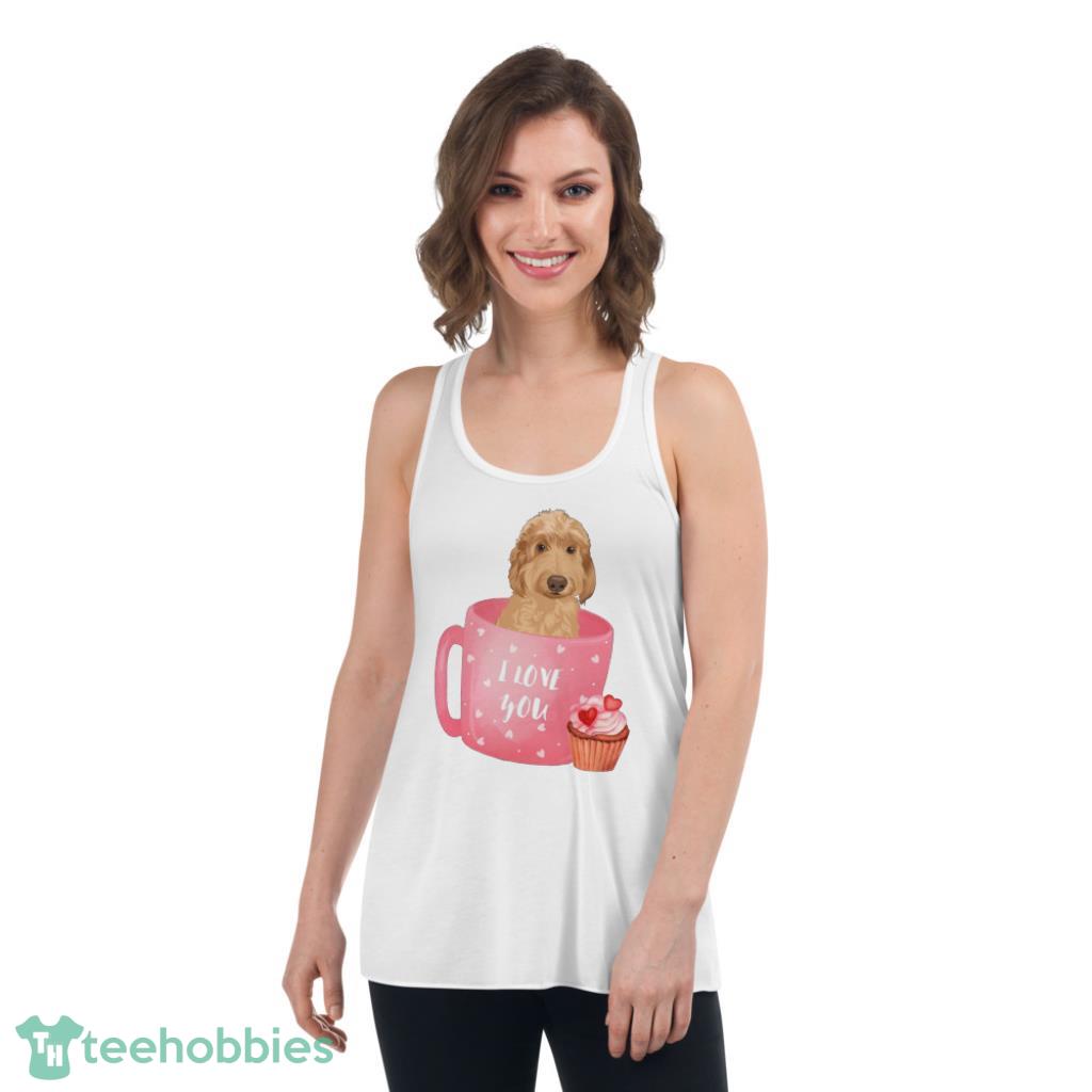 Cup Of Love Goldendoodle Valentine Days Coupe Shirt - Womens Flowy Racerback Tank