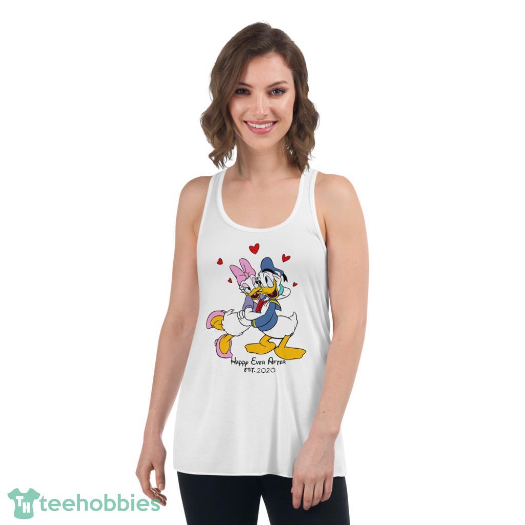 Custom Disney Daisy Donald Valentines Day Couple Shirt - Womens Flowy Racerback Tank