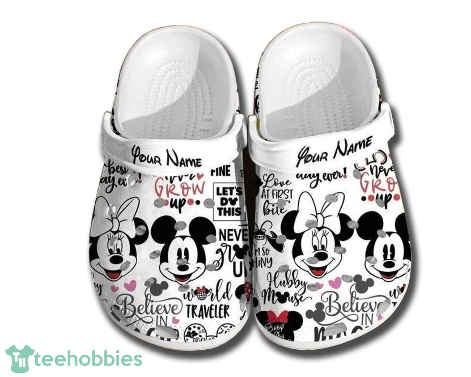 Custom Name Mickey Mouse Clog Shoes For Men Women Product Photo 1
