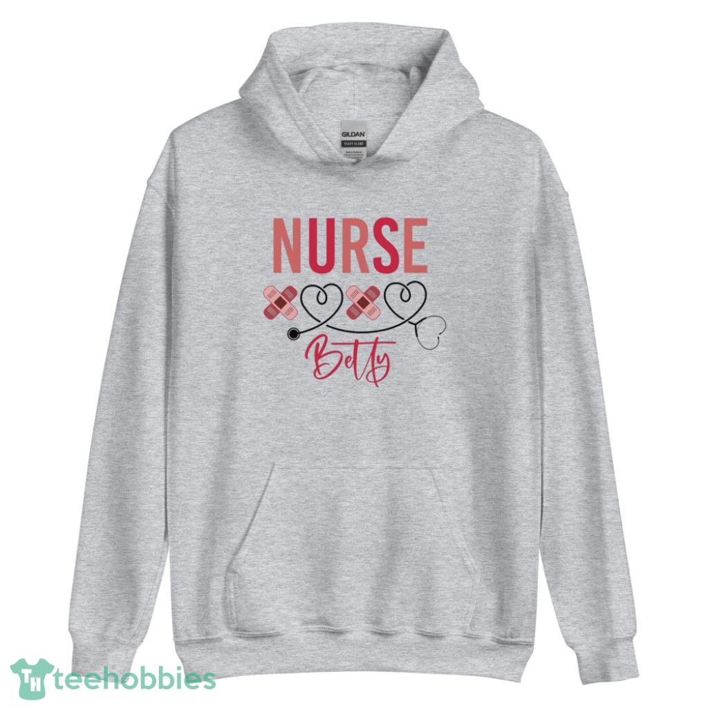 Custom Valentines Day XOXO Nurse Coupe Shirt - Unisex Heavy Blend Hooded Sweatshirt