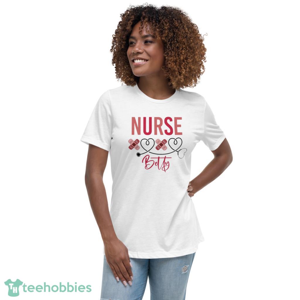 Custom Valentines Day XOXO Nurse Coupe Shirt - Womens Relaxed Short Sleeve Jersey Tee
