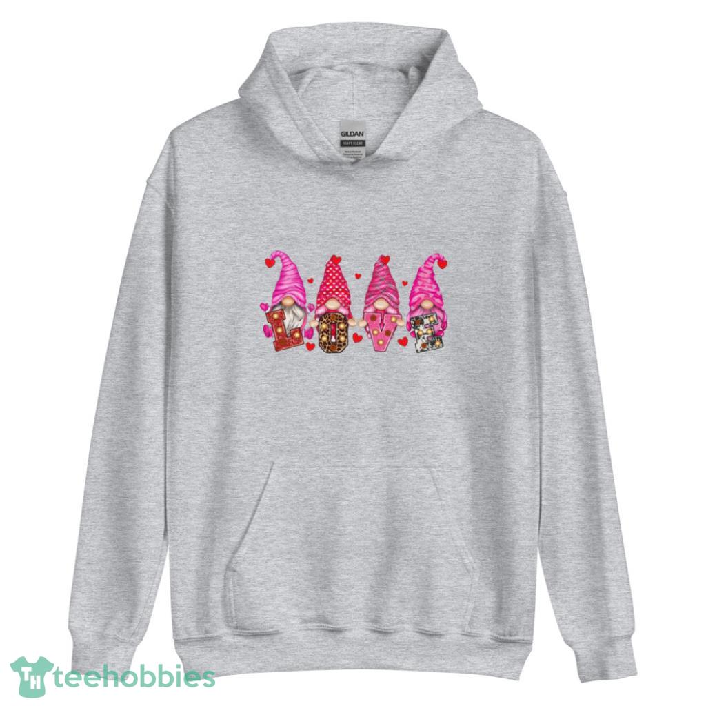 Cute Gnome Love Valentines Day Shirt - Unisex Heavy Blend Hooded Sweatshirt