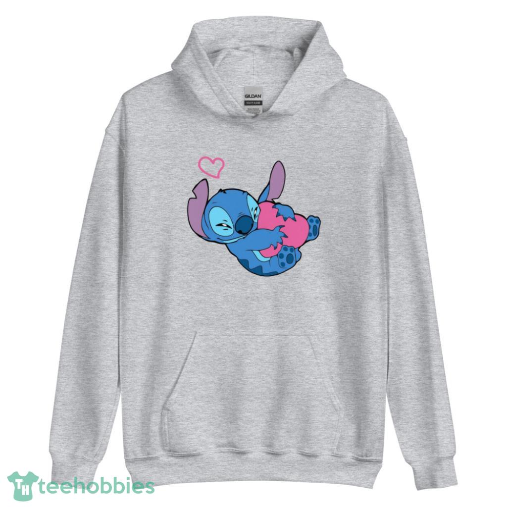 Cute Stitch Valentine Couple Matching Shirt - Unisex Heavy Blend Hooded Sweatshirt