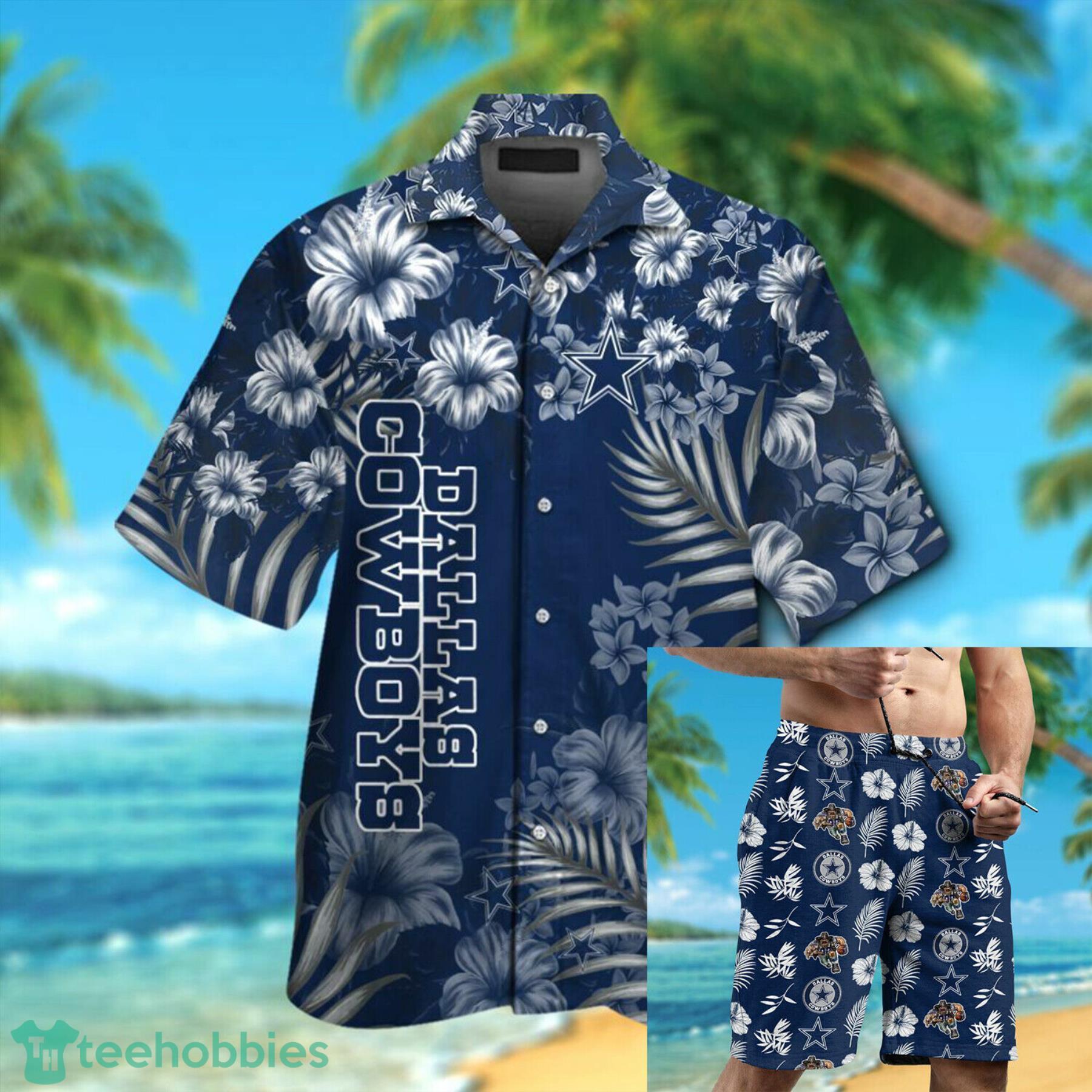 Dallas Cowboys Habicus And Palm Leaf Pattern Combo Hawaiian Shirt And Short Product Photo 1