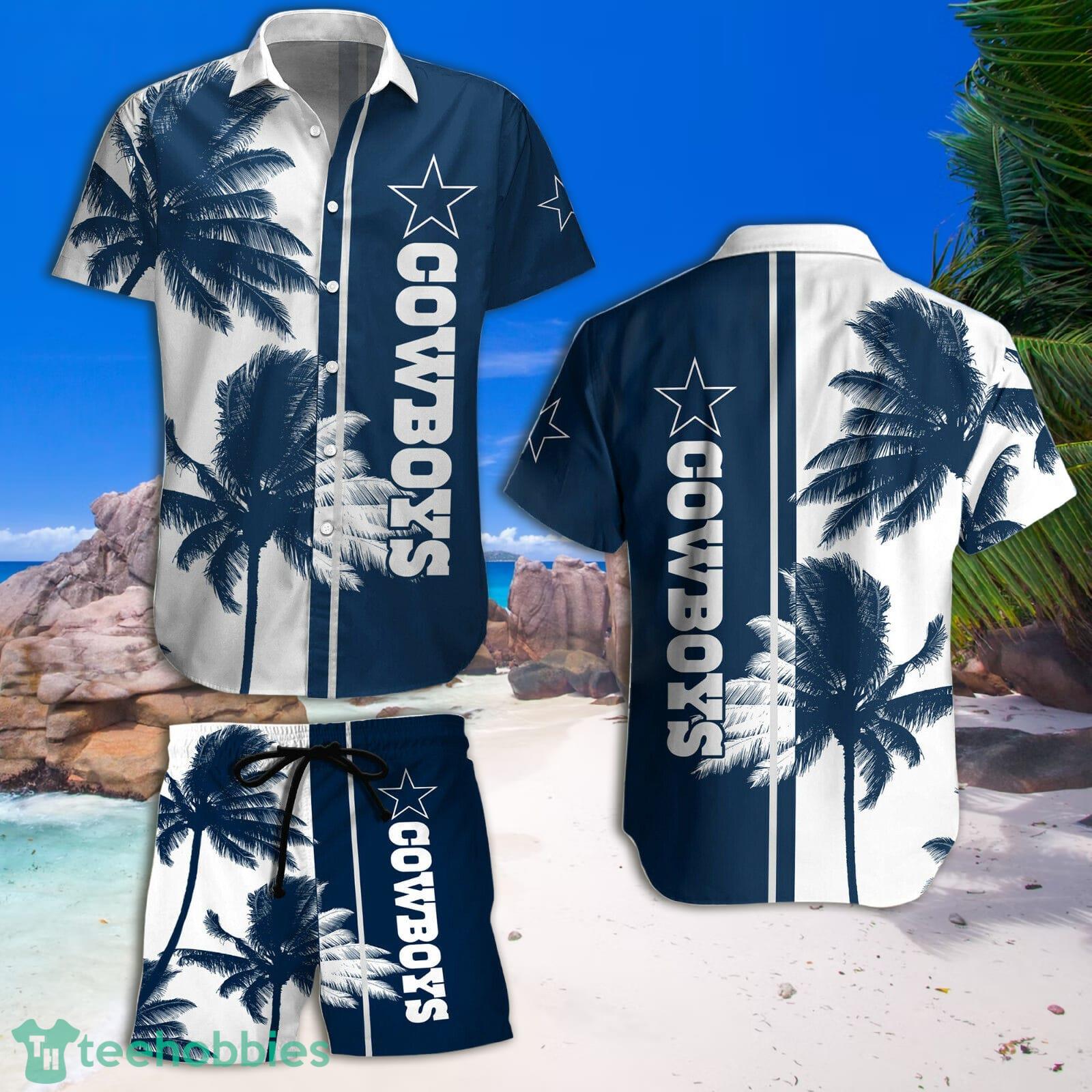 Dallas Cowboys Paml Trees Combo Hawaiian Shirt And Beach Short Product Photo 1