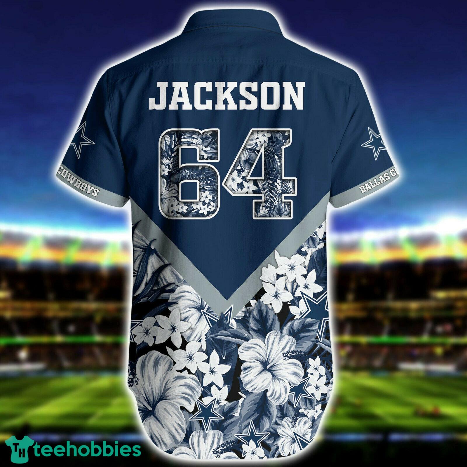 Dallas Cowboys Tropical Pattern Custom Name And Number Hawaiian Shirt And Short Set Product Photo 2