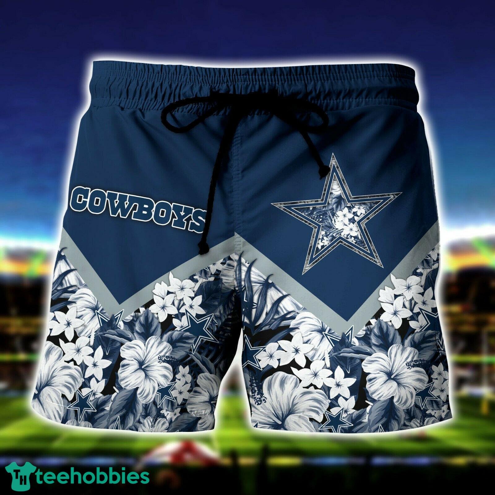 Dallas Cowboys Tropical Pattern Custom Name And Number Hawaiian Shirt And Short Set Product Photo 3