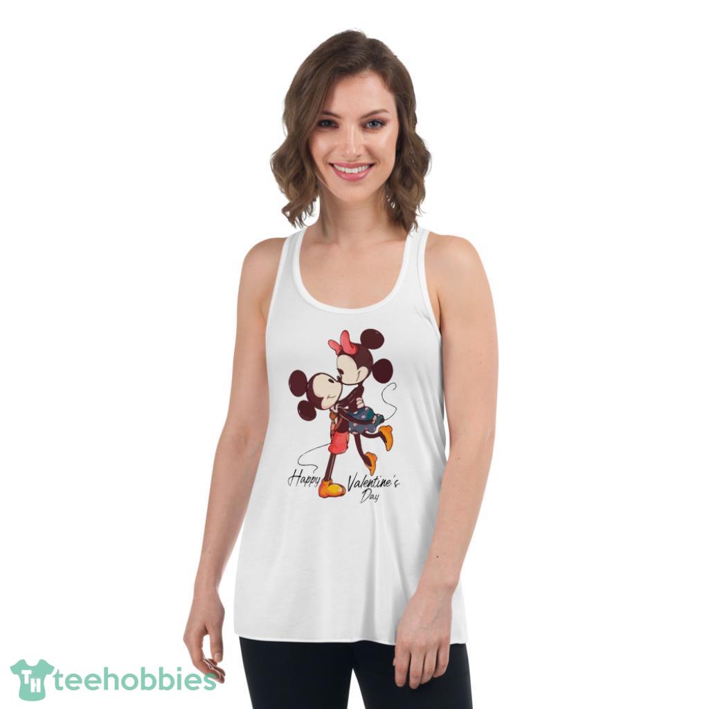Disney Love Mickey And Minnie Valentine Days Coupe Shirt - Womens Flowy Racerback Tank