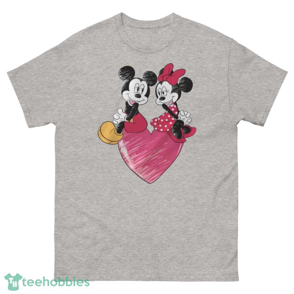Disney Mickey and Minnie Valentine Day's Coupe Shirt - 500 Men’s Classic Tee Gildan