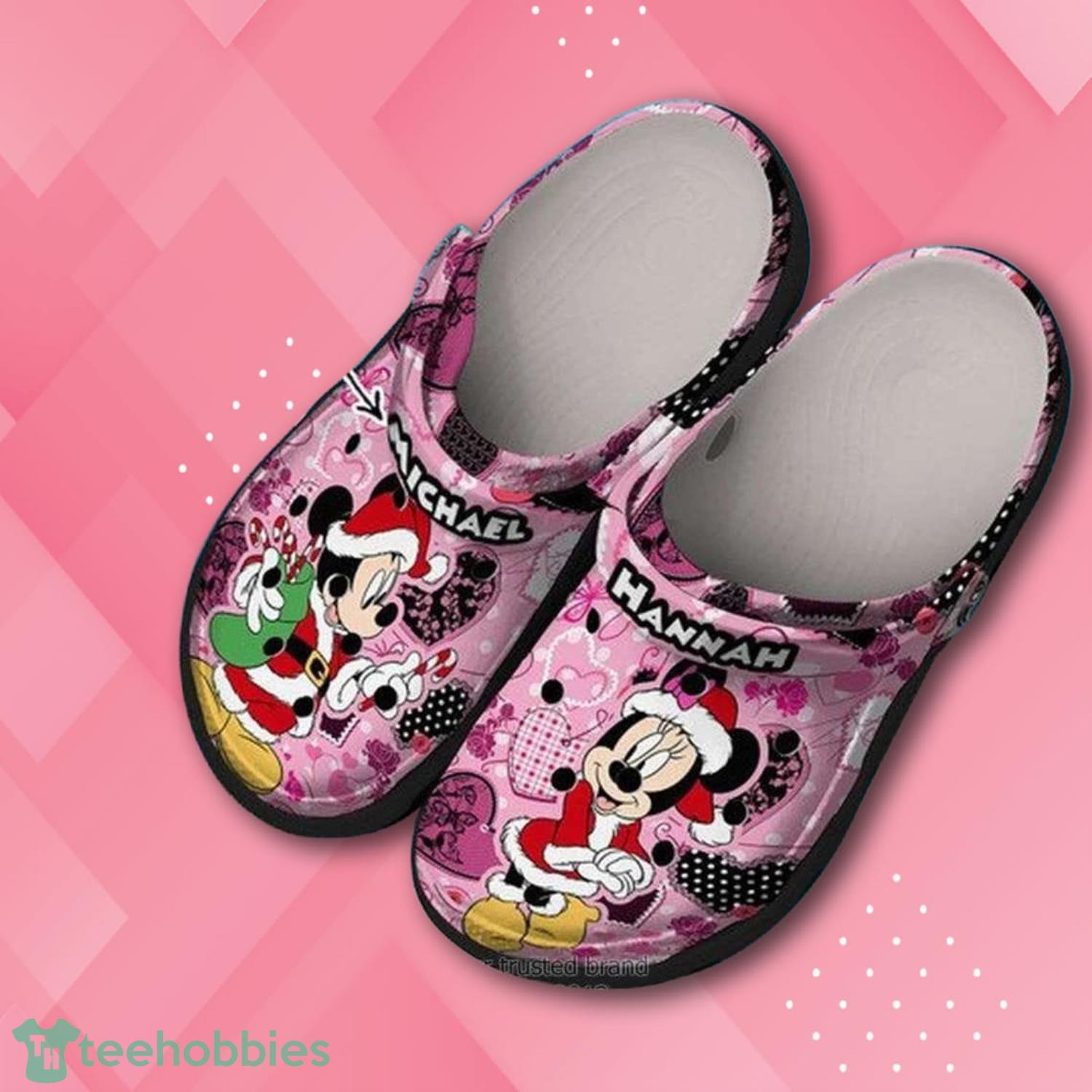Disney Mickey Minnie Christmas Custom Name Santa Claus Cosplay Christmas Clog Shoes Product Photo 1