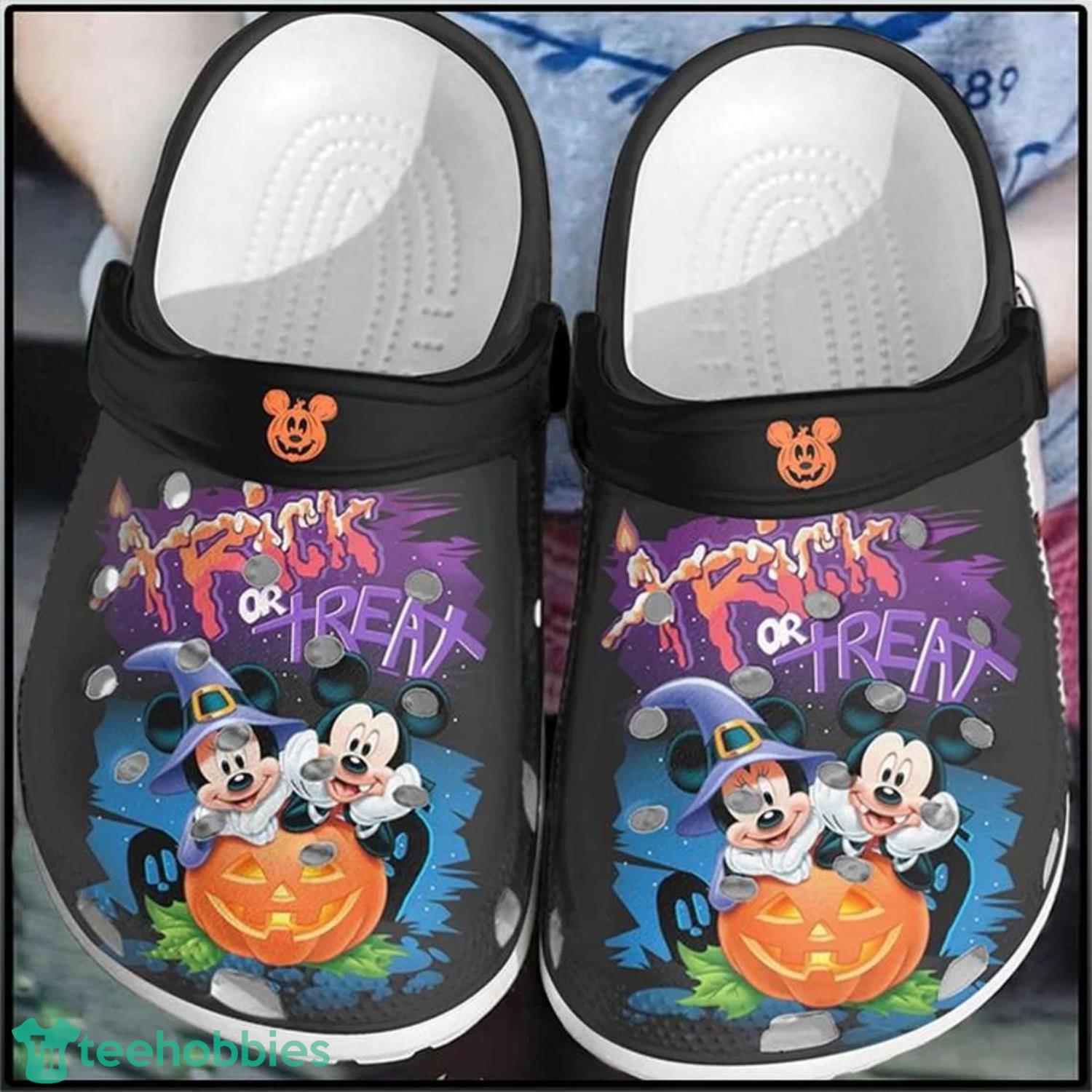 Disney Mickey Minnie Halloween Trick Or Treat Clog Shoes For Men Women Product Photo 1