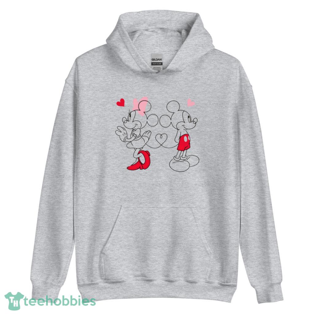 Disney Mickey-Minnie Valentines Day Matching Shirt - Unisex Heavy Blend Hooded Sweatshirt