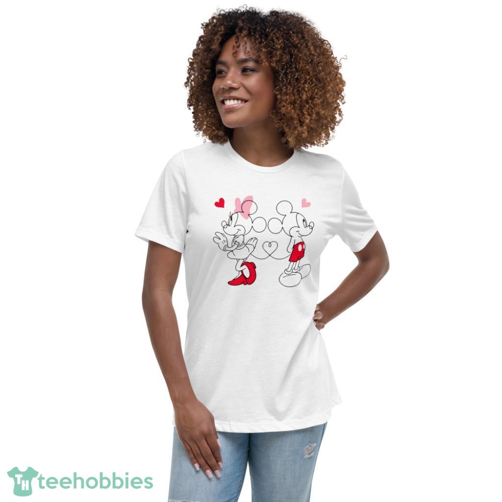 Disney Mickey-Minnie Valentines Day Matching Shirt - Womens Relaxed Short Sleeve Jersey Tee