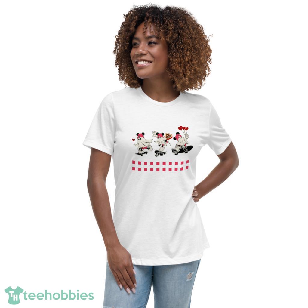 Disney Mickey Valentine Ghost Shirt - Womens Relaxed Short Sleeve Jersey Tee