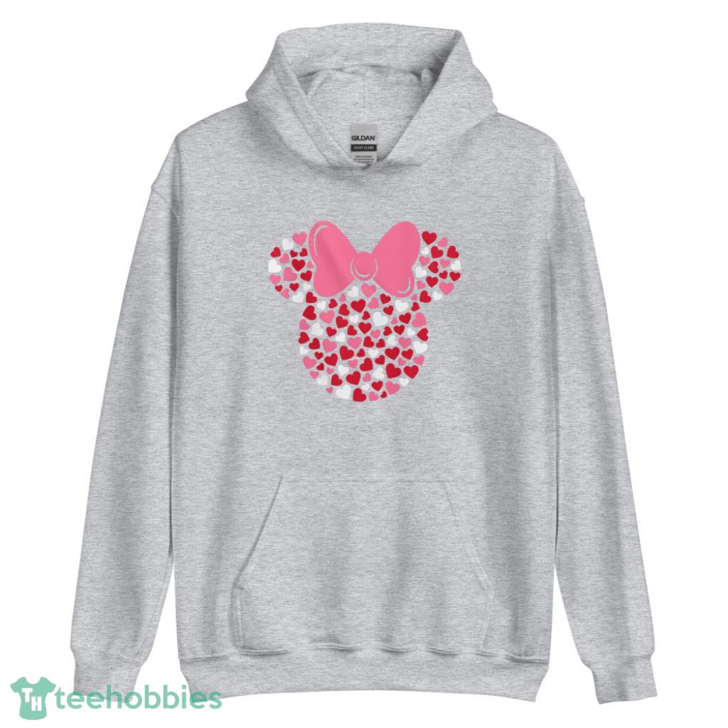 Disney Minnie Mouse Icon Pink Hearts Valentines Day T-Shirt - Unisex Heavy Blend Hooded Sweatshirt