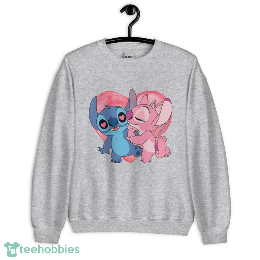 Disney Stitch And Angel Valentines Day Matching T-Shirt - Unisex Heavy Blend Crewneck Sweatshirt Disney Stitch And Angel Valentines Day Matching T-Shirt - Unisex Heavy Blend Crewneck Sweatshirt