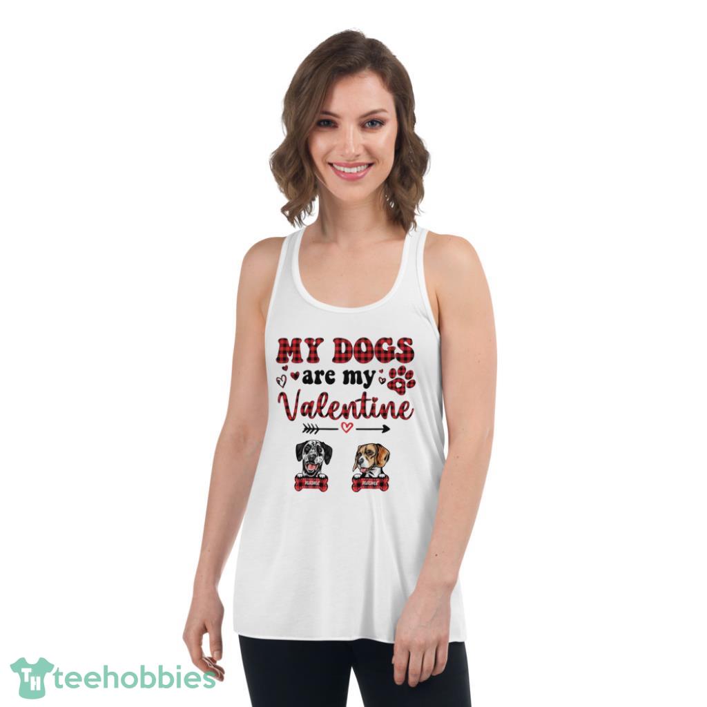 Dog Cute Is My Valentine Days Coupe Shirt - Womens Flowy Racerback Tank