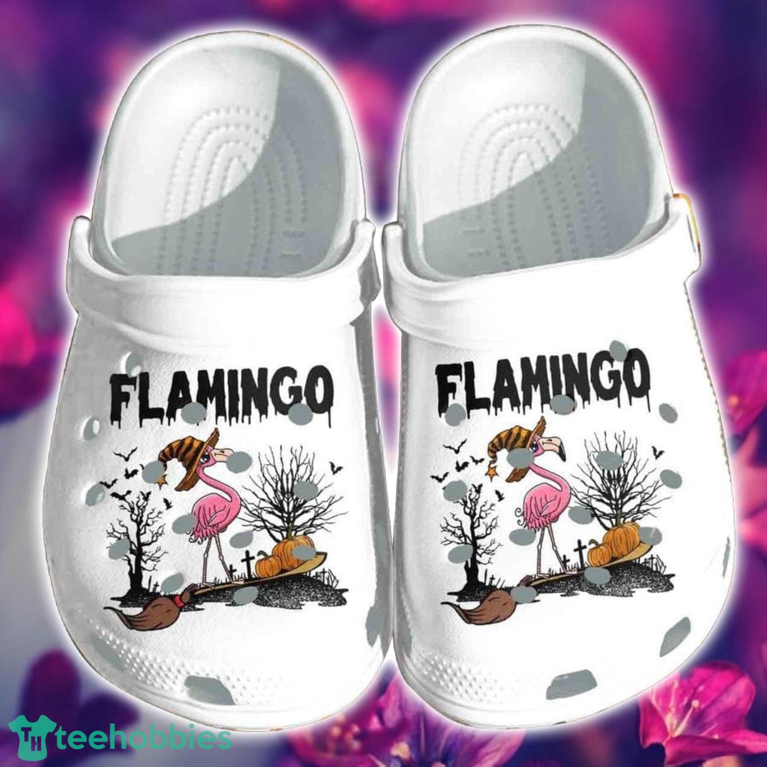 Flamingo Enjoys Halloween Shoes Clog Clog Product Photo 1