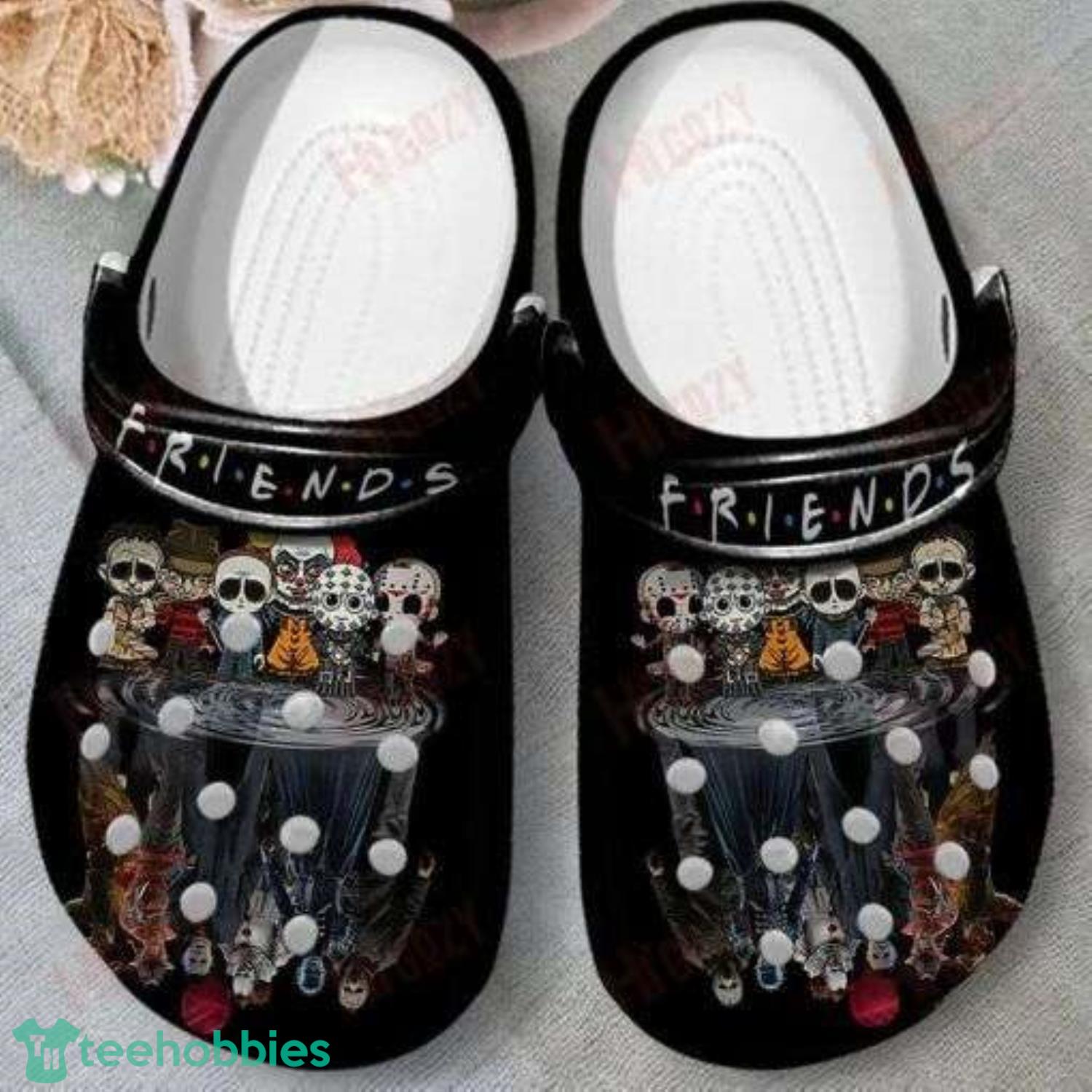 Friends Horror Characters Grown Halloween Clog Shoes For Men Women Product Photo 1