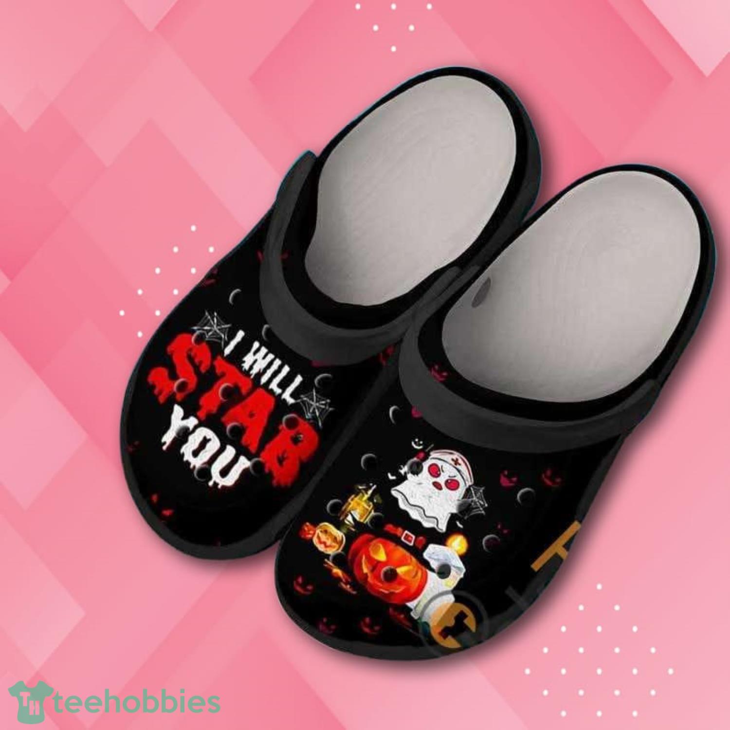 Ghost Nurse I Will Stab You Halloween Clog Shoes Product Photo 1
