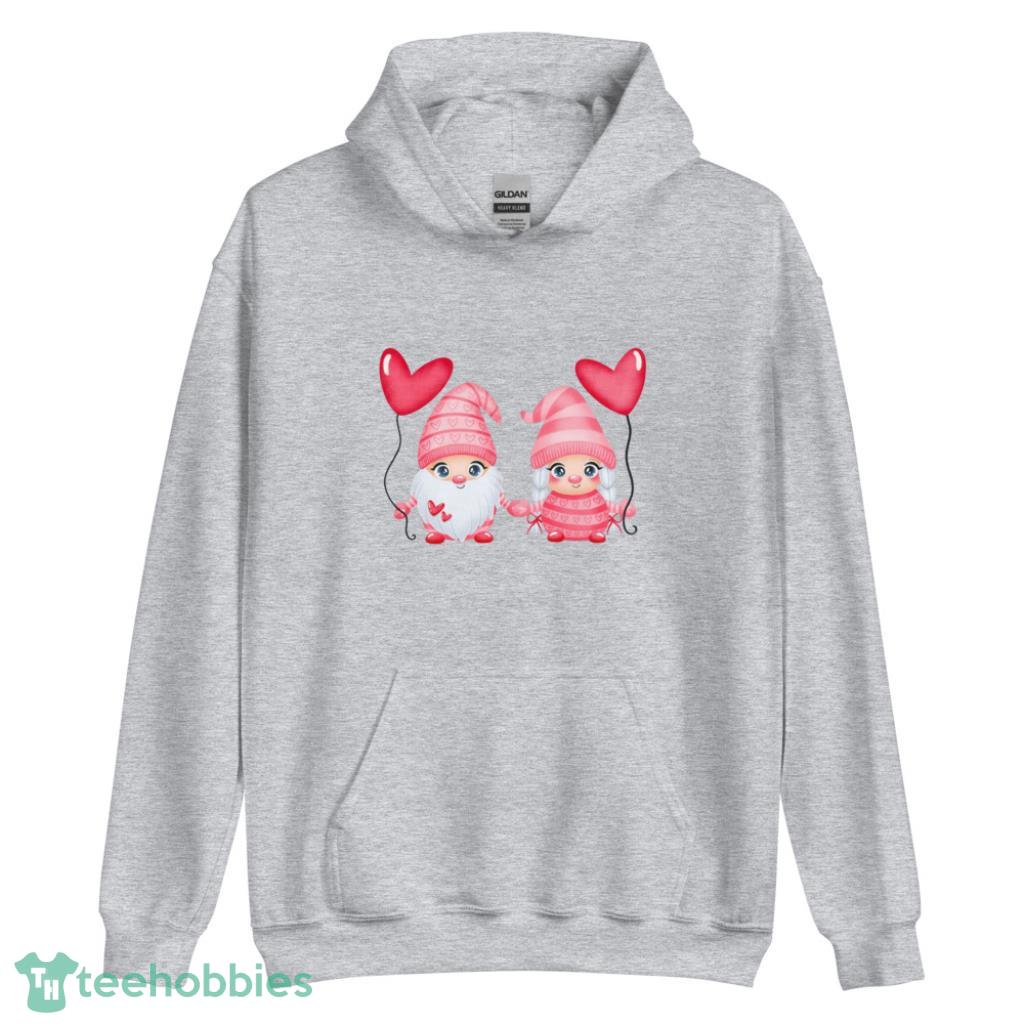 Gnome Love Valentines Day Shirt - Unisex Heavy Blend Hooded Sweatshirt
