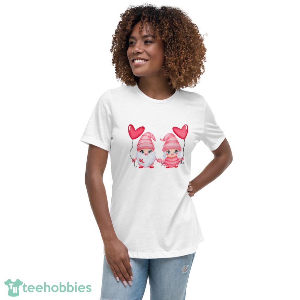 Gnome Love Valentines Day Shirt - Womens Relaxed Short Sleeve Jersey Tee