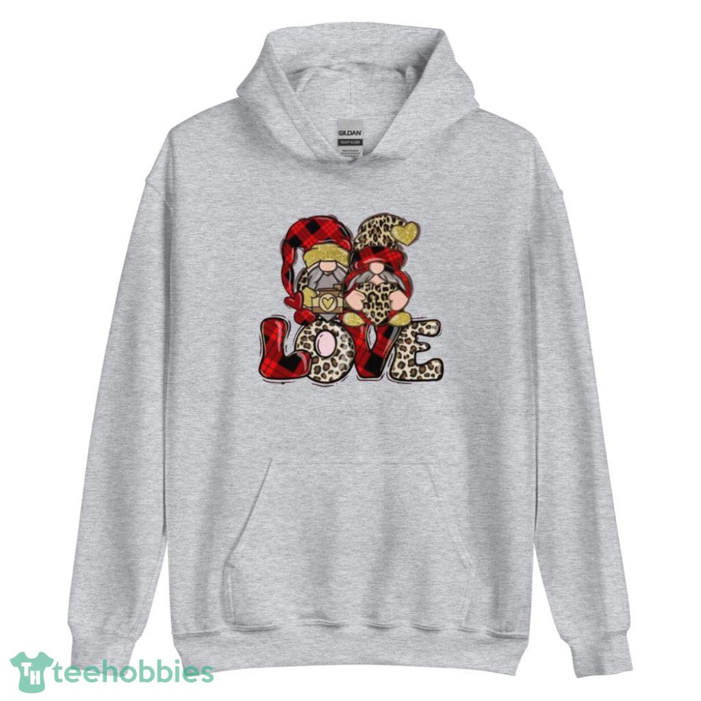 Gnome With Hearts Valentines Day Shirt - Unisex Heavy Blend Hooded Sweatshirt