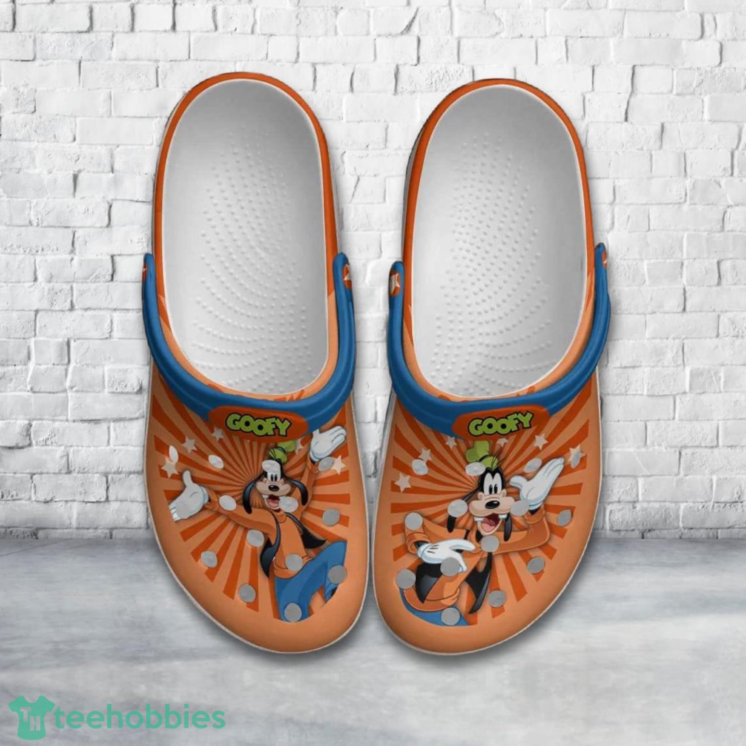 Goofy Dog Vintage Orange Blue Disney Clog Shoes Product Photo 1