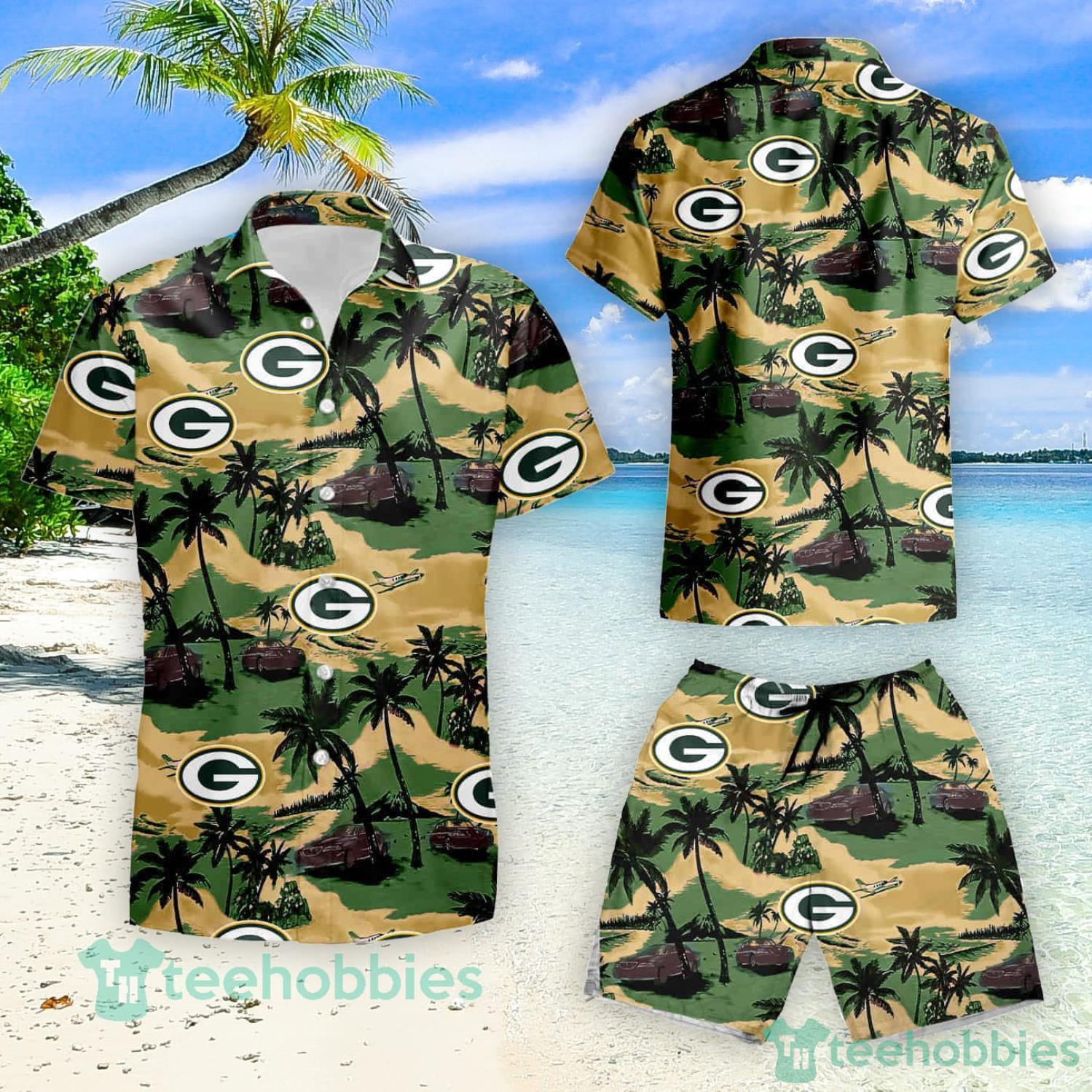 Green Bay Packers Nfl Tommy Bahama Hawaii Summer Hawaiian Shirt And Short