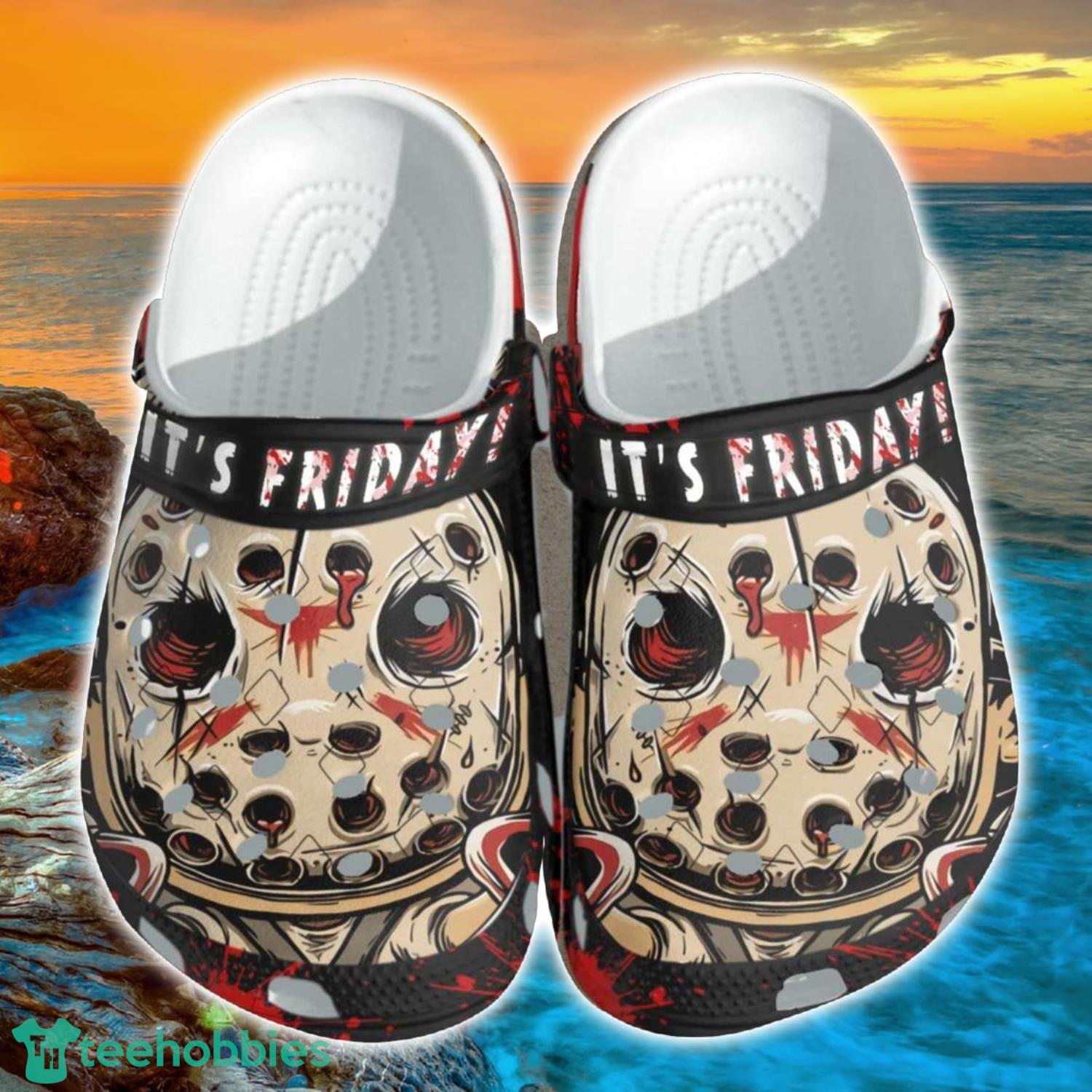 Halloween Creepy Jason Chibi It's Friday 13Th Clog Shoes Product Photo 1