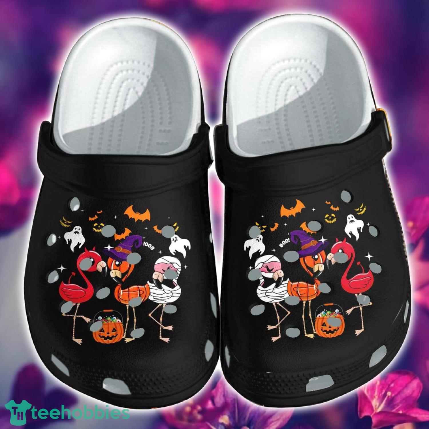 Halloween Flamingo Witch Ghost Mummy Clog Shoes Product Photo 1