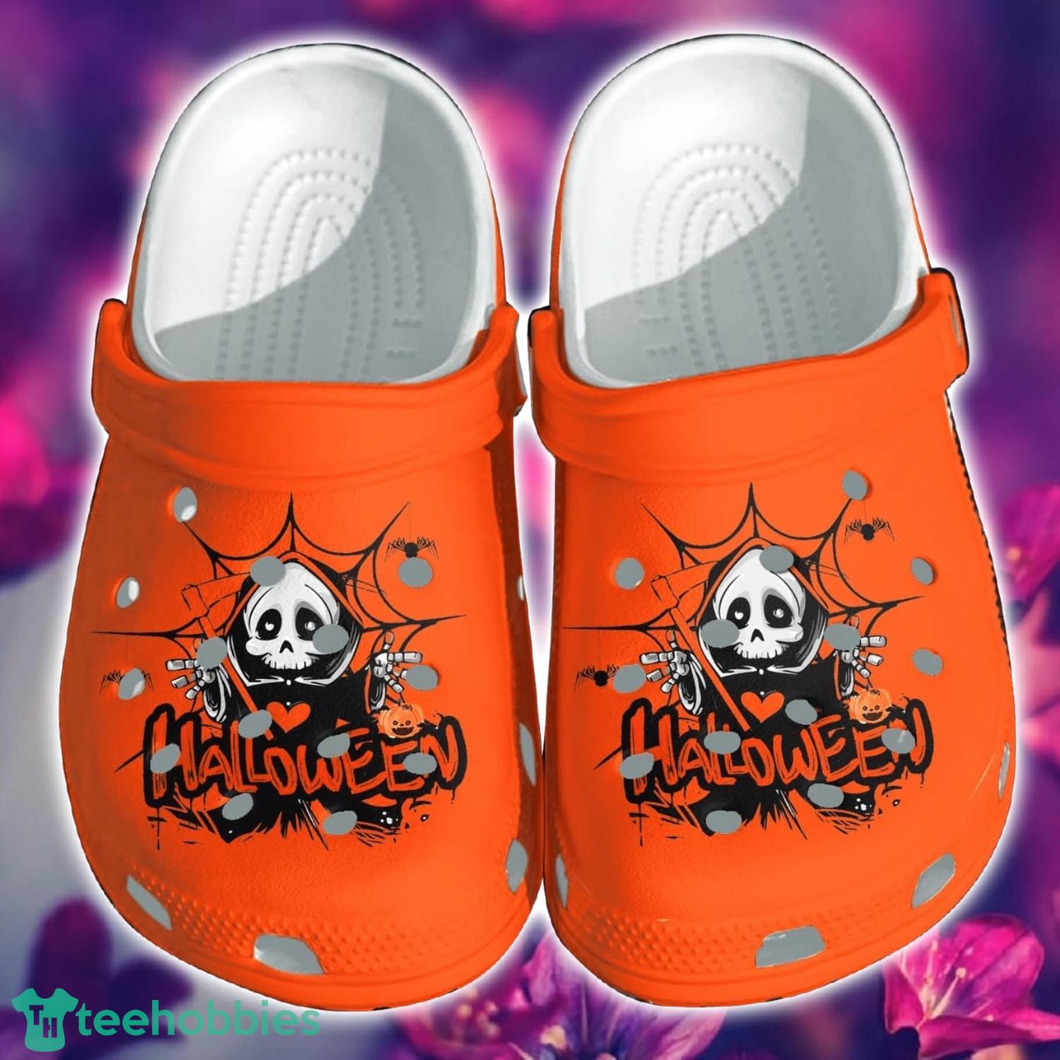 Halloween Ghost Orange Shoes Clog Clog Birthday Gift For Man Woman Product Photo 1
