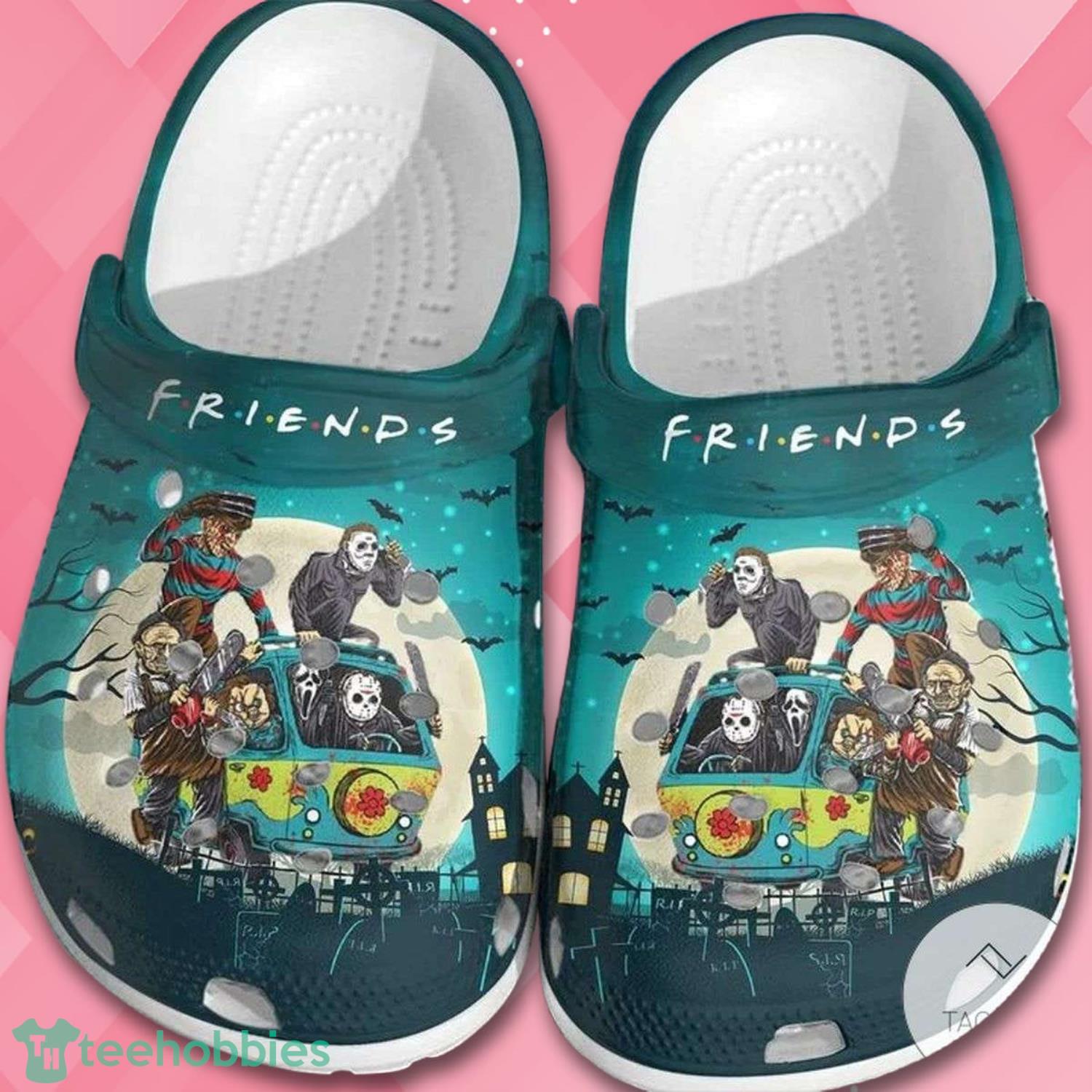 Halloween Horror Movie Characters Friends On Van Clog Shoes Product Photo 1