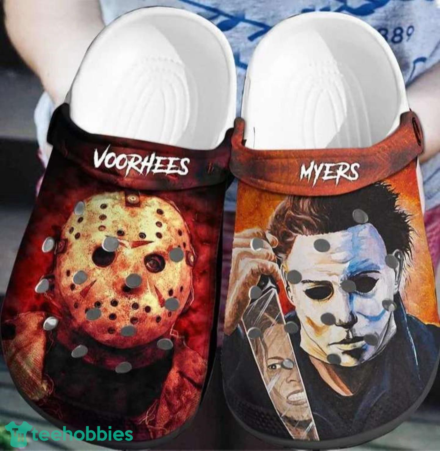 Halloween Jason Voorhees And Michael Myers Horror Movie Characters Clog Shoes Product Photo 1