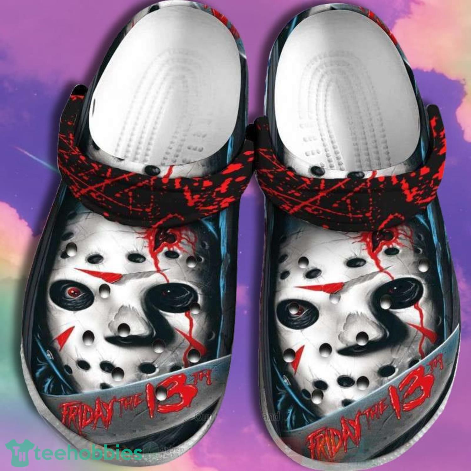 Halloween Jason Voorhees Friday The 13Th Horror Mask Clogs Shoes Product Photo 1